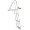 Dock Ladder, Removable 3 Steps, 350 Lbs Load Capacity, Aluminum Alloy Pontoon Boat Ladder With 4 Wide Step & Nonslip Rubber Mat, Easy To Install For Ship Lake Pool Marine Boarding - Image 2