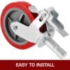 8" Scaffolding Wheels, Heavy Duty Casters 3200 LBS, Locking Brake, Polyurethane, Set of 4 - Image 2