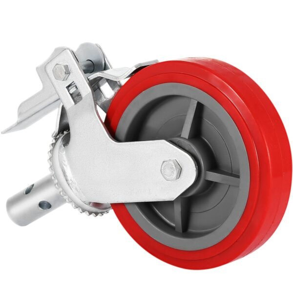 8" Scaffolding Wheels, Heavy Duty Casters 3200 LBS, Locking Brake, Polyurethane, Set of 4