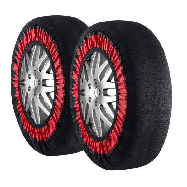 Extra-Large Snow Socks for Tires, 2-Pack, Polyester Traction Covers for Cars, SUVs & Trucks
