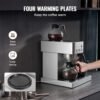 Commercial 12-Cup Drip Coffee Maker with 4 Glass Carafes & Warming Plates for Office Cafe - Image 2