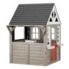 Cedar Wooden Outdoor Playhouse for Kids 2-8, Pretend Kitchen, Sink, Windows & Flower Racks - Image 2