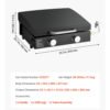 22" 2-Burner Propane Tabletop Griddle, 22,000 BTU Portable Flat Top Grill with Lid - Image 7